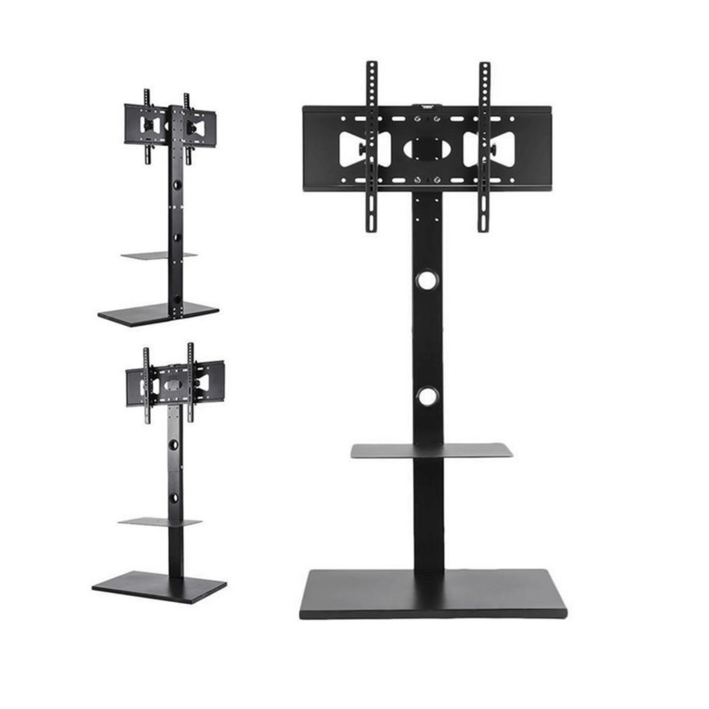 FlexBase 65 – Support TV au Sol Inclinable avec Étagère (32" à 65")