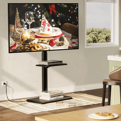 FlexBase 65 – Support TV au Sol Inclinable avec Étagère (32" à 65")