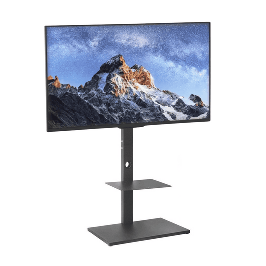 FlexBase 65 – Support TV au Sol Inclinable avec Étagère (32" à 65")