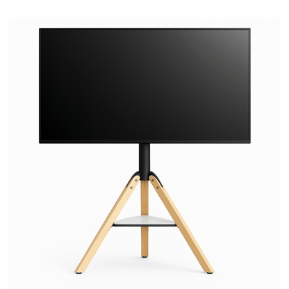 WoodFrame 75 – Support TV Trépied Chevalet Design Réglable (40" à 75")