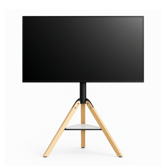 WoodFrame 75 – Support TV Trépied Chevalet Design Réglable (40" à 75")