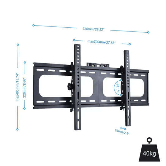 SlimWall Pro 800 – Support TV Mural Inclinable 26" à 75"