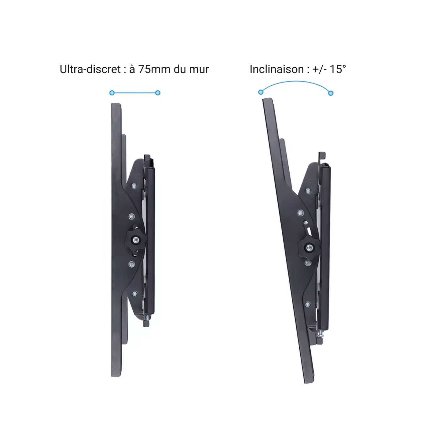 SlimWall Pro 800 – Support TV Mural Inclinable 26" à 75"