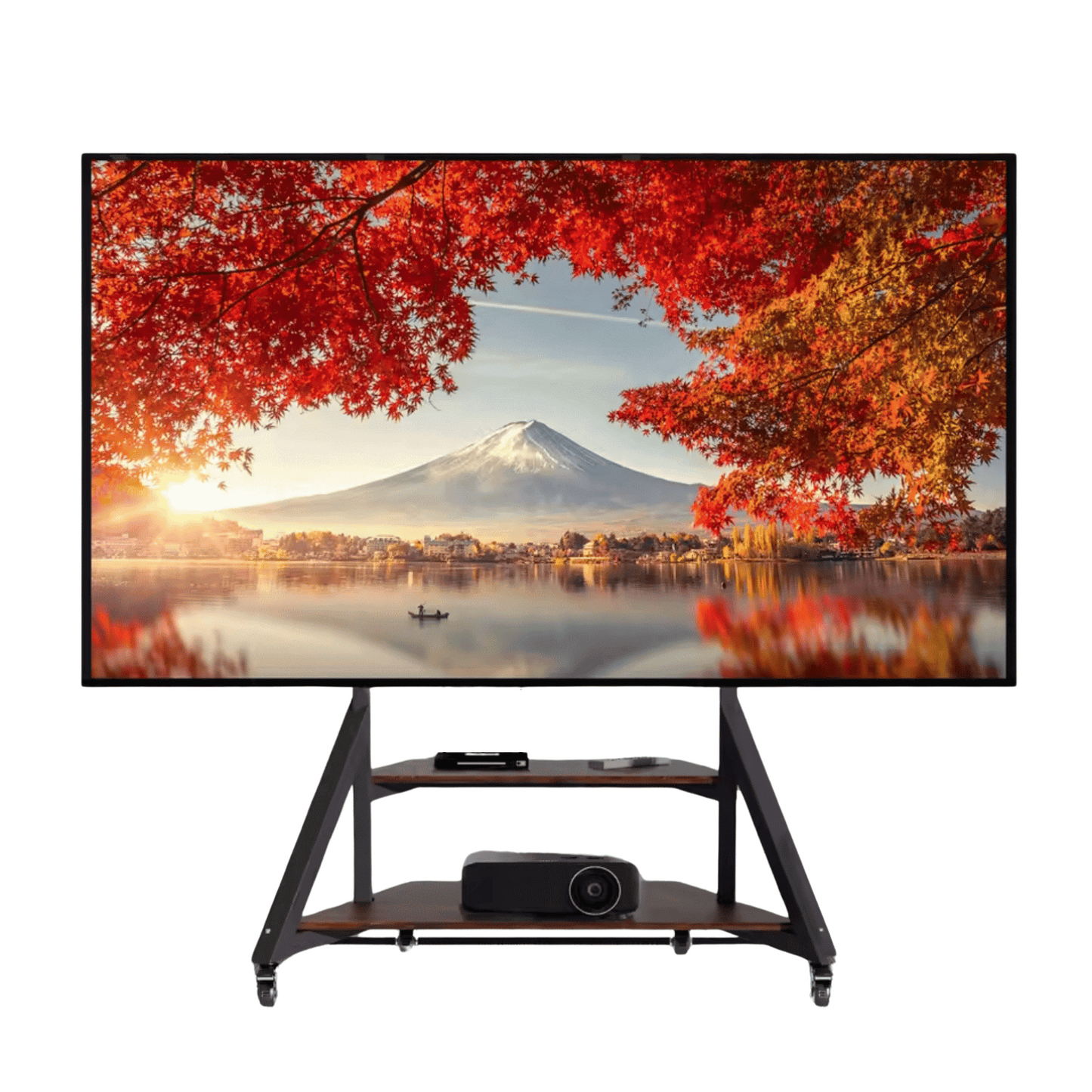 SteelLoft 75 – Support TV au Sol Industriel Réglable avec Étagère (40" à 75")