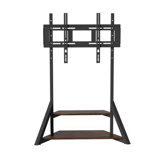 SteelLoft 75 – Support TV au Sol Industriel Réglable avec Étagère (40" à 75")